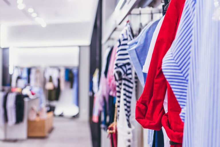 Rack of clothes illustrating the environmental impact of fast fashion